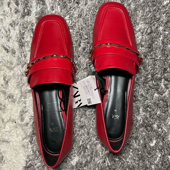 NWT Zara Leather Loafers  - Picture 8 of 11